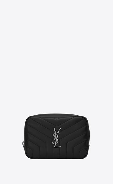 loulou trousse à maquillage en cuir matelassé "y"